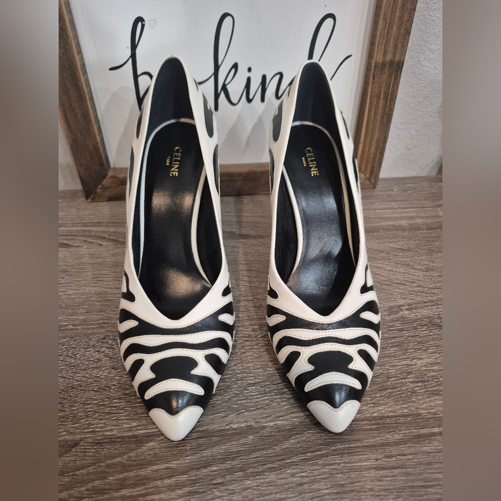 New Celine Zebra Pump Shoes Size.5.5 EU, 6 US, Authentic - Picture 7 of 9